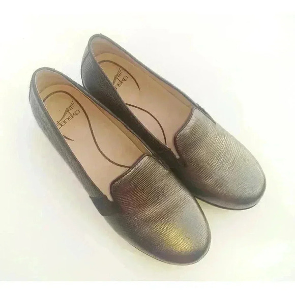 Dansko Womens Addy Loafer Shoes Metallic Leather Round Toe Slip On 9.5-10 EUR 40 - Picture 1 of 7